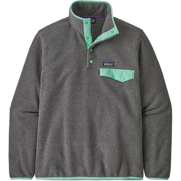 PATAGONIA Synchilla Snap-T Fleece Pullover Turquoise Gray Medium - Picture 1 of 9
